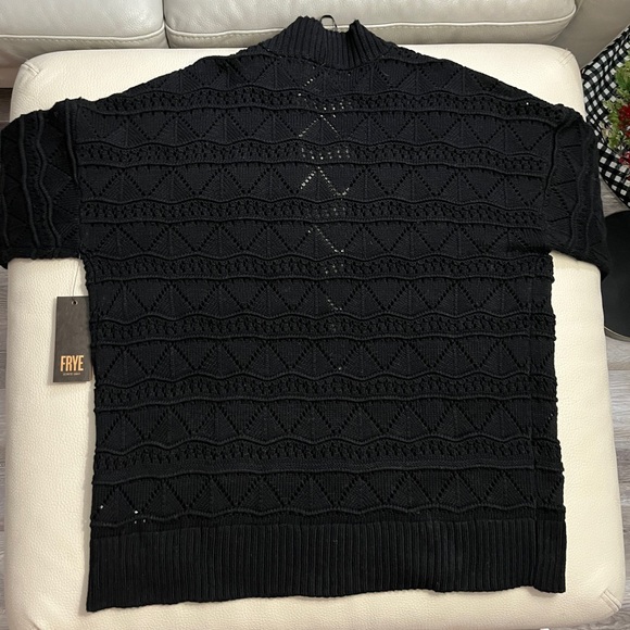 NWT - Frye Women's Oversized Pointelle Knit Open Front Cardigan - Size L - Picture 6 of 9